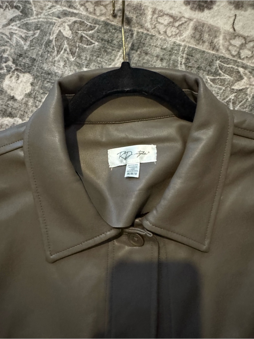brown leather jacket - Picture 2 of 2